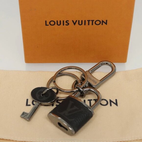 LOUIS VUITTON Monogram Eclipse Porte Cles LV Lock Charm - Picture 1 of 15